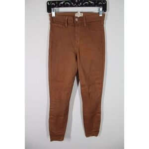 L'AGENCE 26 Brown Margot High Rise Skinny Jeans Java Coated